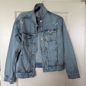 Old Navy distressed Denim Jacket - size L - NWT